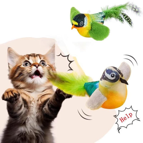 🐦 Visagelens™️ Realistic Bird-Sound Cat Toy – Chirpy Fun for Curious Cats!