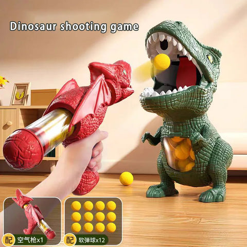 Visagelens™️ Dinosaur Shooting Game – Tyrannosaurus Rex Soft Bullet Blaster for Kids & Family Fun