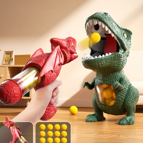 Visagelens™️ Dinosaur Shooting Game – Tyrannosaurus Rex Soft Bullet Blaster for Kids & Family Fun
